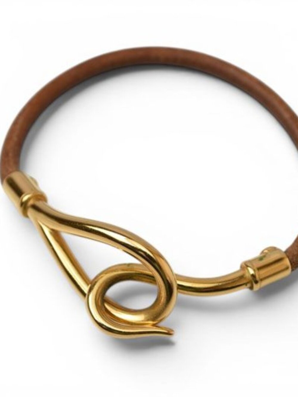 Hermes Bangle Bracelet Jumbo Choker Brown Gold